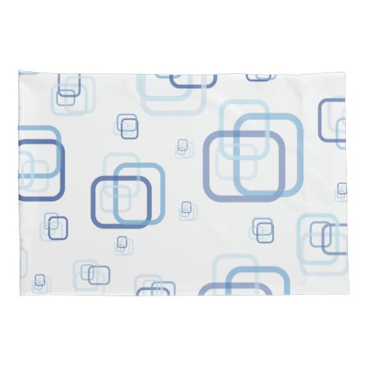 Blauwe vierkanten kussensloop (Achterkant-Rechts)