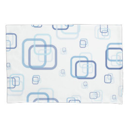 Blauwe vierkanten kussensloop