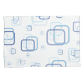 Blauwe vierkanten kussensloop (Voorkant-Rechts)