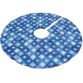 Blauwe vierkanten, Waterverf naadloos mozaïek. Kerstboom Rok (Gekanteld)