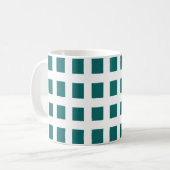 Blauwe vierkantjes koffiemok (Voorkant links)