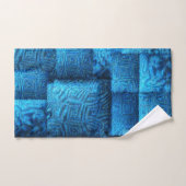 Blauwe vierkantjes met abstract stammodel bad handdoek (Handdoek)