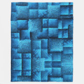Blauwe vierkantjes met abstract stammodel fleece deken (Voorkant)