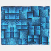 Blauwe vierkantjes met abstract stammodel fleece deken (Voorkant (Horizontaal))