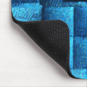 Blauwe vierkantjes met abstract stammodel muismat (Hoek)