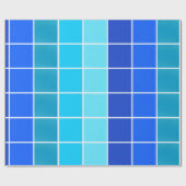 Blauwe vierkantsgradiëntstrips cadeaupapier (Vlak)