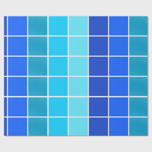 Blauwe vierkantsgradiëntstrips cadeaupapier (Vlak)