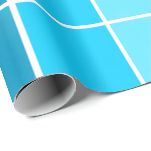 Blauwe vierkantsgradiëntstrips cadeaupapier (Rol Hoek)