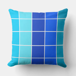 Blauwe vierkantsgradiëntstrips kussen