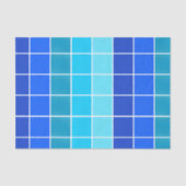 Blauwe vierkantsgradiëntstrips tissuepapier (Voorkant)