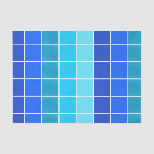 Blauwe vierkantsgradiëntstrips tissuepapier (Voorkant)