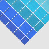 Blauwe vierkantsgradiëntstrips tissuepapier (Detail)