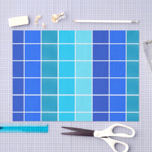 Blauwe vierkantsgradiëntstrips tissuepapier (Craft)