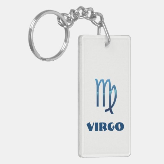 Blauwe vigo Zodiac-signalen op wit Sleutelhanger (Voorkant Links)