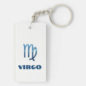 Blauwe vigo Zodiac-signalen op wit Sleutelhanger (achterkant)