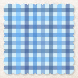Blauwe Vijf-Kleur Gingham Patroon Papieren Onderze Kartonnen Onderzetters