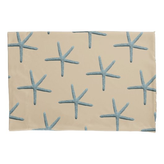 Blauwe Vinger Zeester Op Zand Standaard Kussensloop (Voorkant-Links)