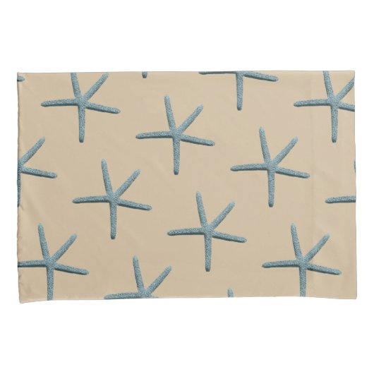 Blauwe Vinger Zeester Op Zand Standaard Kussensloop (Voorkant-Rechts)