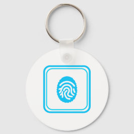 Blauwe Vingerafdruk Biometrische Beveiliging Sleutelhanger