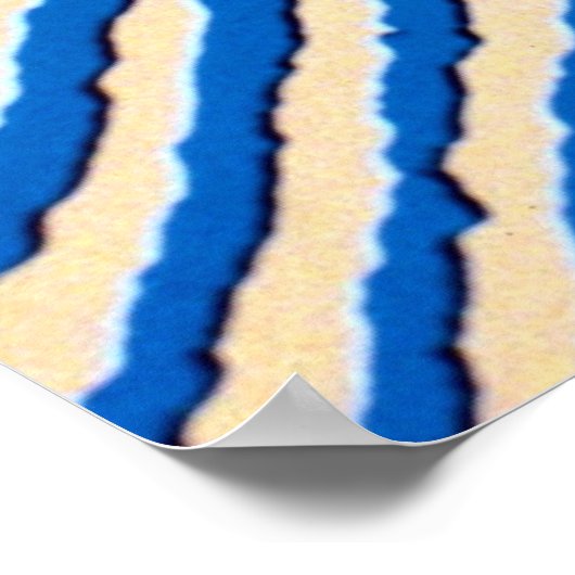 Blauwe vingerafdruk vergroot poster (Hoek)