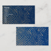 Blauwe vingerafdruk vergroot visitekaartje (Voorkant / Achterkant)