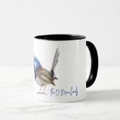Blauwe Vink Vogel aanpasbaar  Mok (Voorkant rechts)