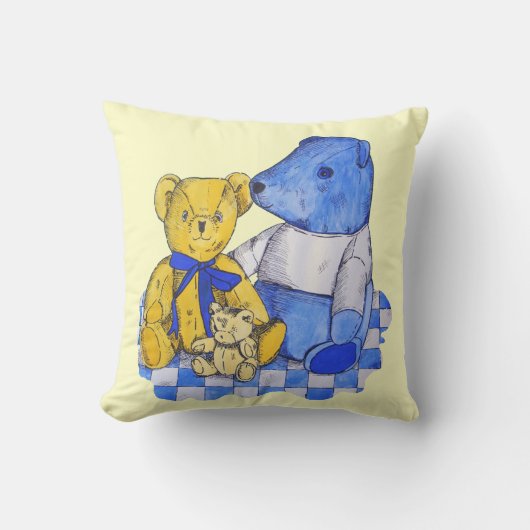 blauwe vinnen met drie oude tedies kussen (Voorkant)