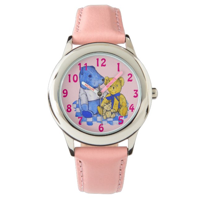 blauwe vinnen picknick cloth met drie studies horloge (Voorkant)