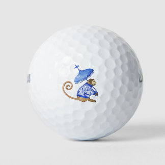 Blauwe vinnige golfbal golfballen