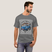 Blauwe Vintage Auto T-shirt (Voorkant volledig)