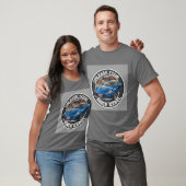 Blauwe Vintage Auto T-shirt (Unisex)