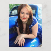 Blauwe Vintage Briefkaart (Voorkant)