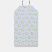Blauwe Vintage Fancy Bloemige Bruidsfeest Favoren Cadeaulabel (Achterkant)