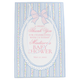 Blauwe Vintage Fancy Bloemige Favorieten voor Baby Medium Cadeauzakje