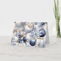 Blauwe Vintage Kerstbloemen