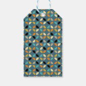 Blauwe Vintage Kerstboom Mid Century Retro Cadeaulabel (Achterkant)