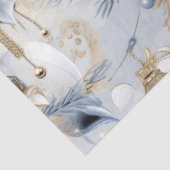 Blauwe Vintage Kerstmis Bloemen Decoupage Tissuepapier (Detail)