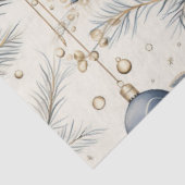 Blauwe Vintage Kerstmis Bloemen Decoupage Tissuepapier (Detail)