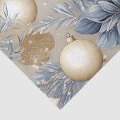 Blauwe Vintage Kerstmis Bloemen Decoupage Tissuepapier (Detail)