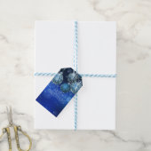 Blauwe Vintage Kerstmis Cadeaulabel (Met Touw)