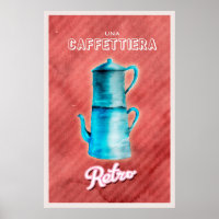 Blauwe Vintage Koffiepot