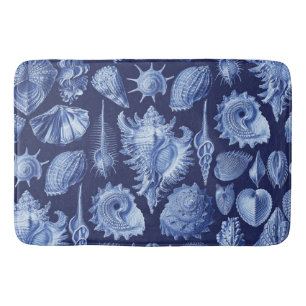 Blauwe Vintage Schelpen Badmat