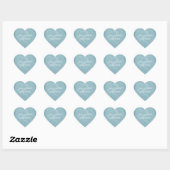 Blauwe Vintage slaat de datum op Hart Sticker (Vel)