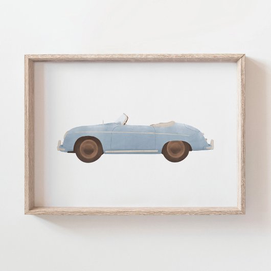 Blauwe Vintage Speedster Kinderkamer Decoratie