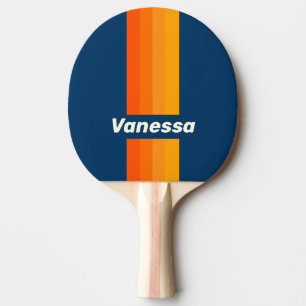 Blauwe Vintage Speld Strepen met Naam Tafeltennisbatje