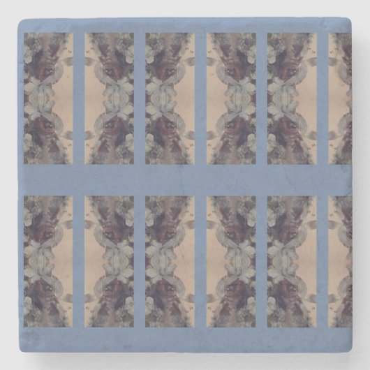 Blauwe Vintage Stenen Onderzetter (Voorkant)