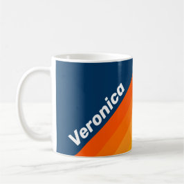 Blauwe Vintage Streep met Naam Koffiemok
