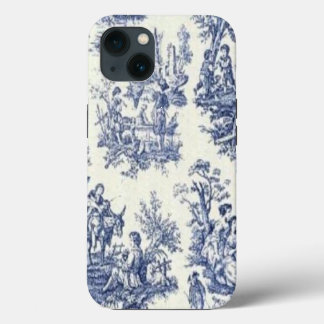 Blauwe Vintage Toile iPhone 13 Hoesje