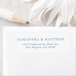 Blauwe Vintage Typografie Koppel Adres Etiket