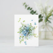 Blauwe Vintage vergeet-me-nots Briefkaart (Staand voorkant)